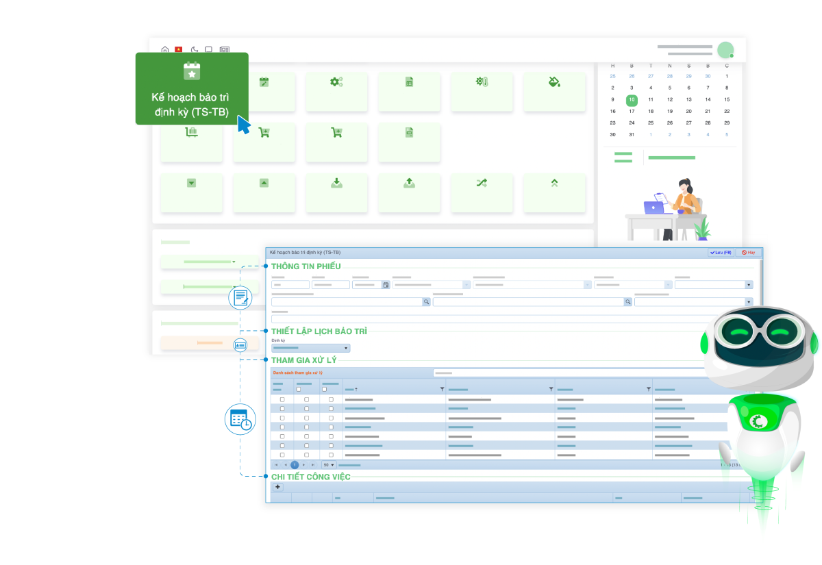 Giao diện phần mềm CMMS