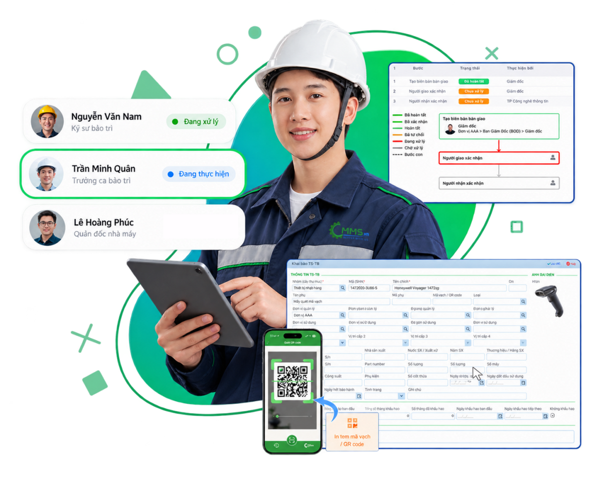 Giao diện mobile app phần mềm quản lý tài sản - thiết bị