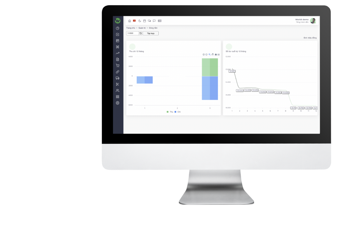 Giao diện PC phần mềm quản lý bảo trì