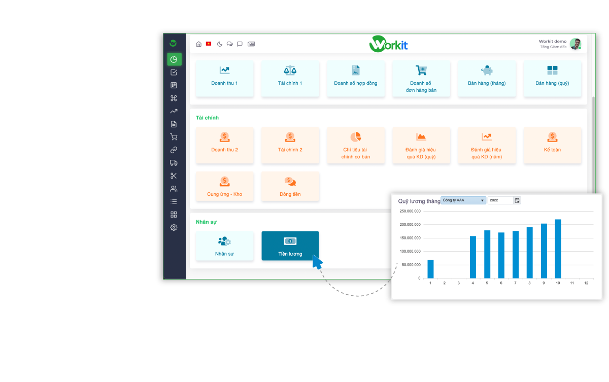 Giao diện phần mềm quản lý kho CMMS